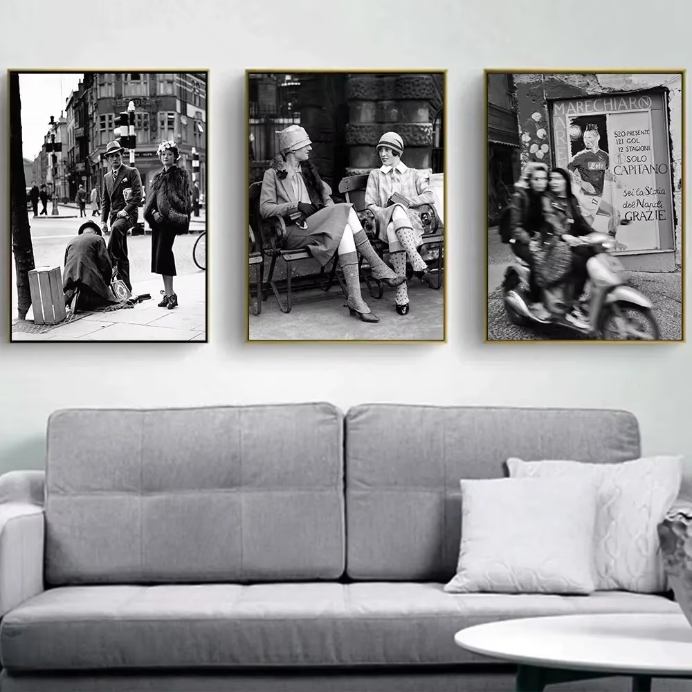 Street Fashion Poster - Pôster de rua vintage em preto