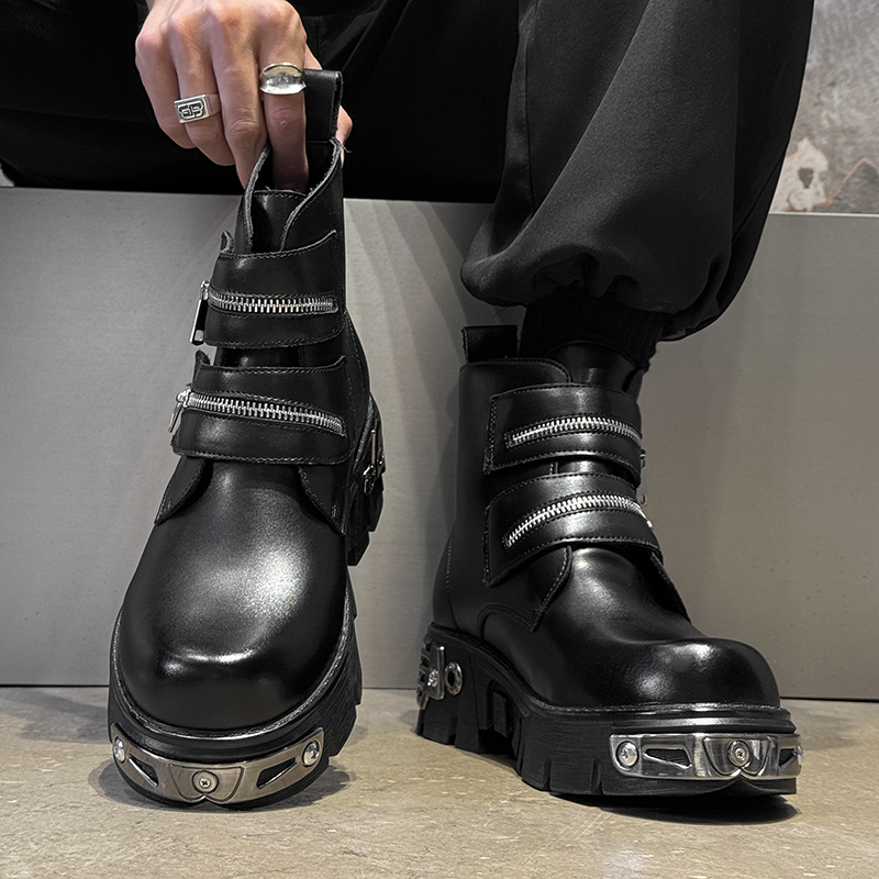 Street Fashion Canada - Botas masculinas de motociclista com sola