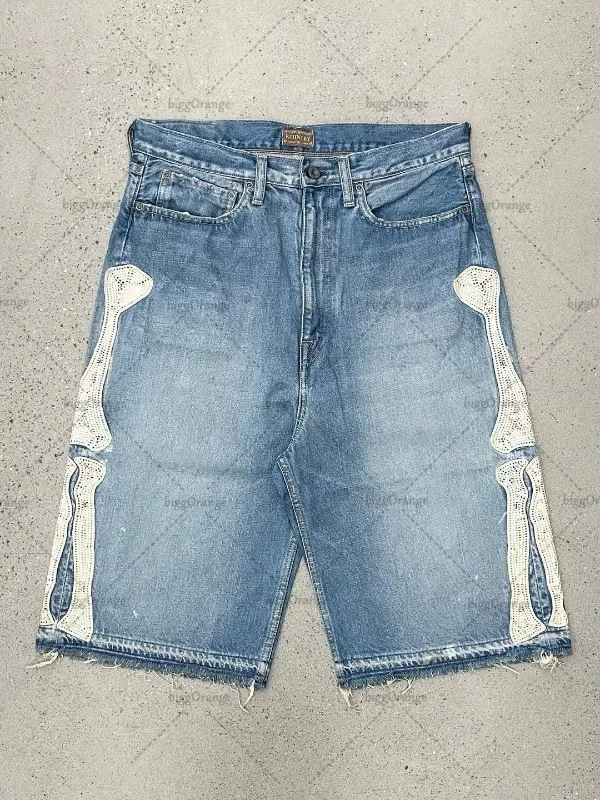 Street Fashion Harajuku - Shorts Jeans Feminino Deeptown Y2K Vintage