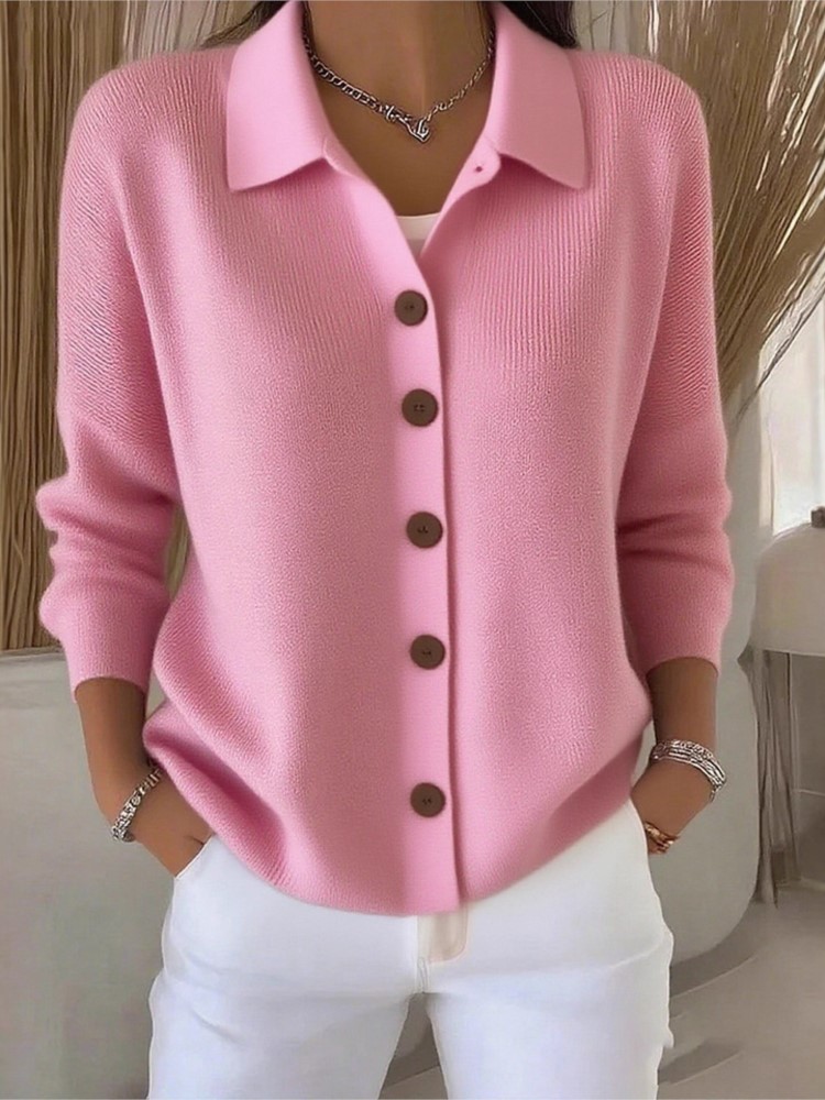 Street Fashion China Girl - Moda de malha cardigan botão camisola