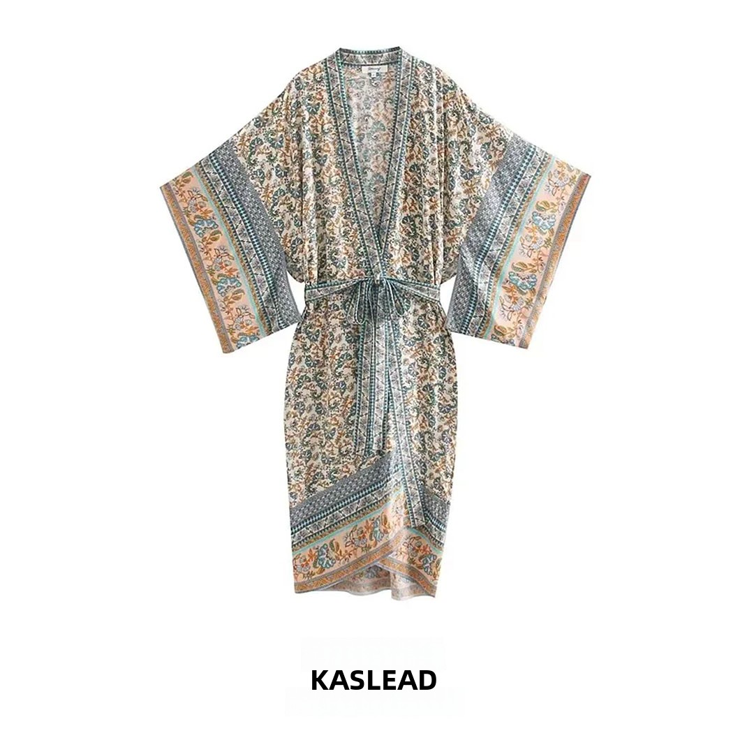 Street Fashion Kimono - KASLEAD Novo Casaco Longo Feminino Estilo