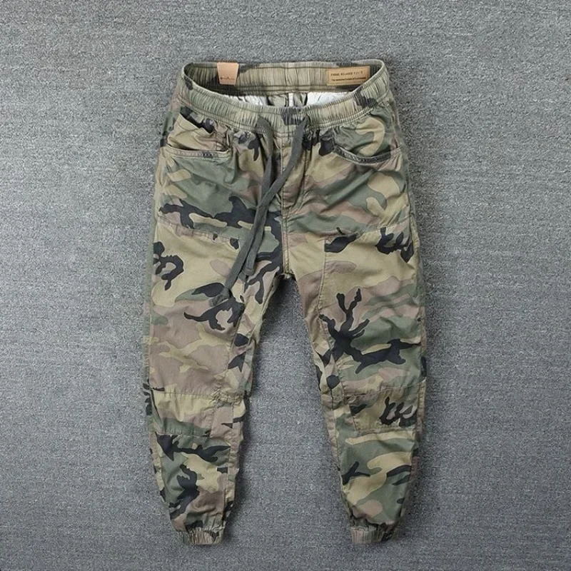 Street Fashion Harajuku - Calças masculinas camuflagem regular ajuste caminhadas