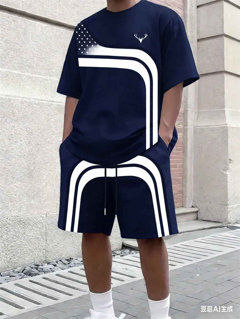 Street Fashion Clothing - Conjunto de T-shirt e Shorts Masculino