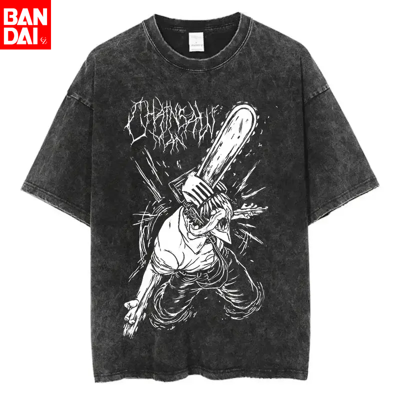 Street Fashion Magazine - Camiseta Gráfica Chainsaw Man Denji Branca