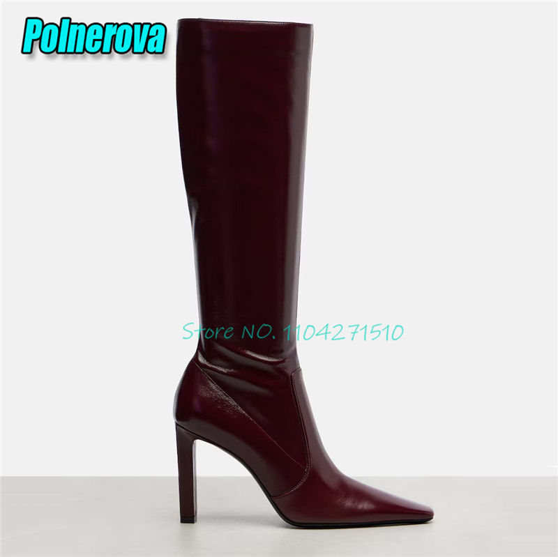 Botas de Salto Alto com Bico F - Street Fashion Canada avaliação e preço