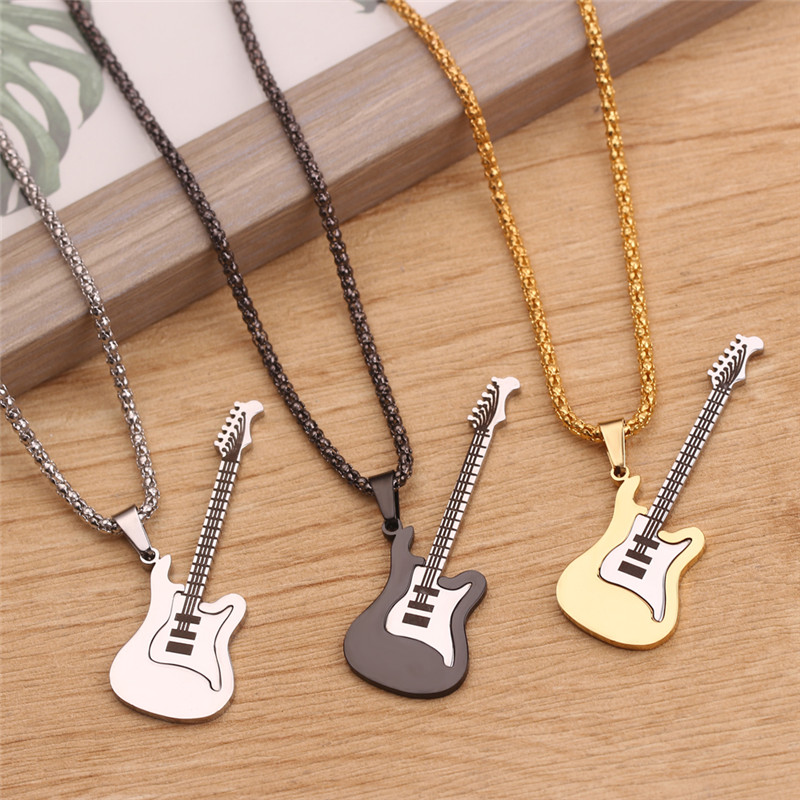 1pc punk guitarra colar para c - Street Fashion Guys avaliação e preço