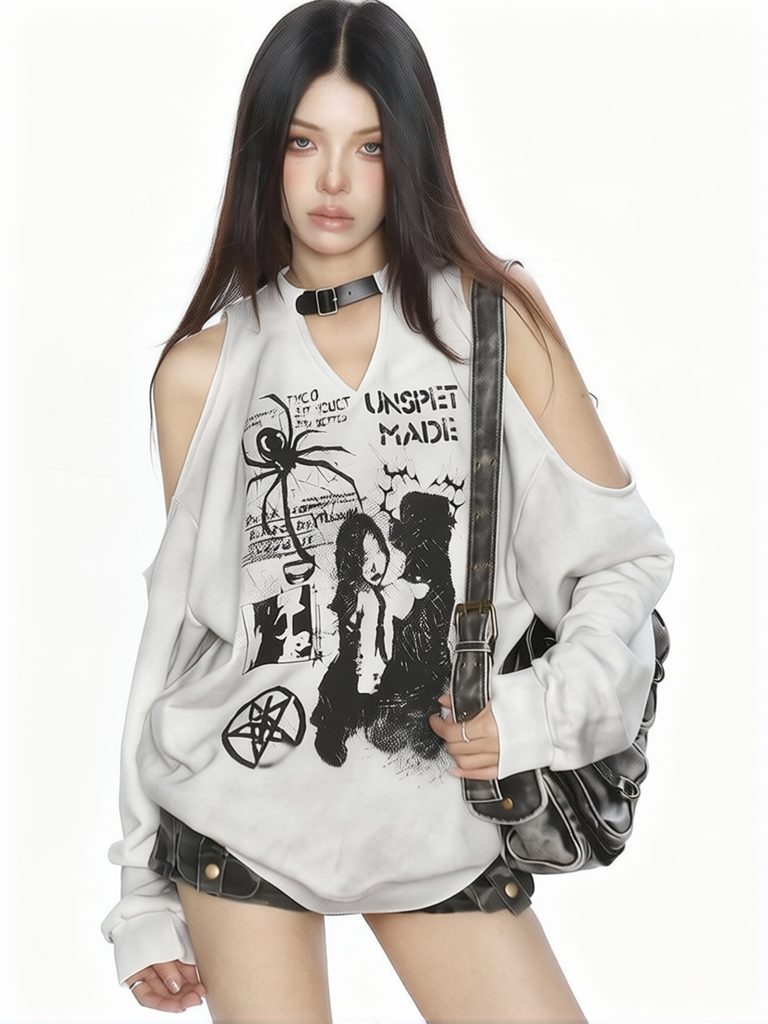 Blusão Feminino Y2K Halter Ove - Graphic Hoodie Streetwear avaliação e preço