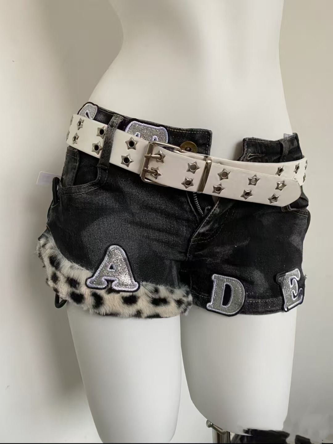 Y2k bordado remendo denim shor - Street Fashion Girl avaliação e preço