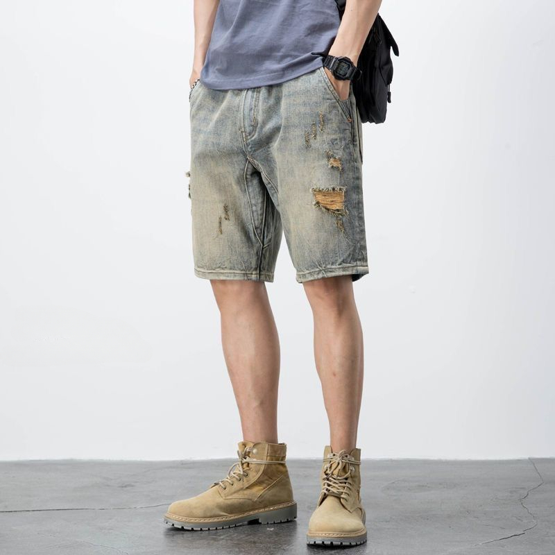 Shorts jeans grandes para home - Street Fashion Harajuku avaliação e preço