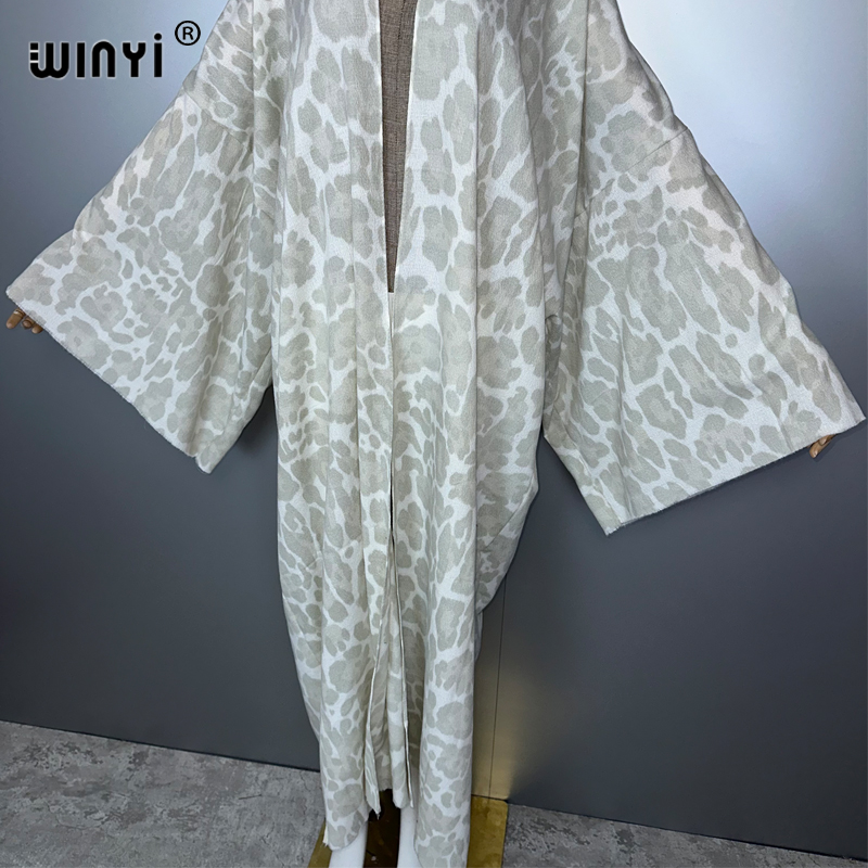 Winyi inverno leopardo cardiga - Street Fashion Kimono avaliação e preço