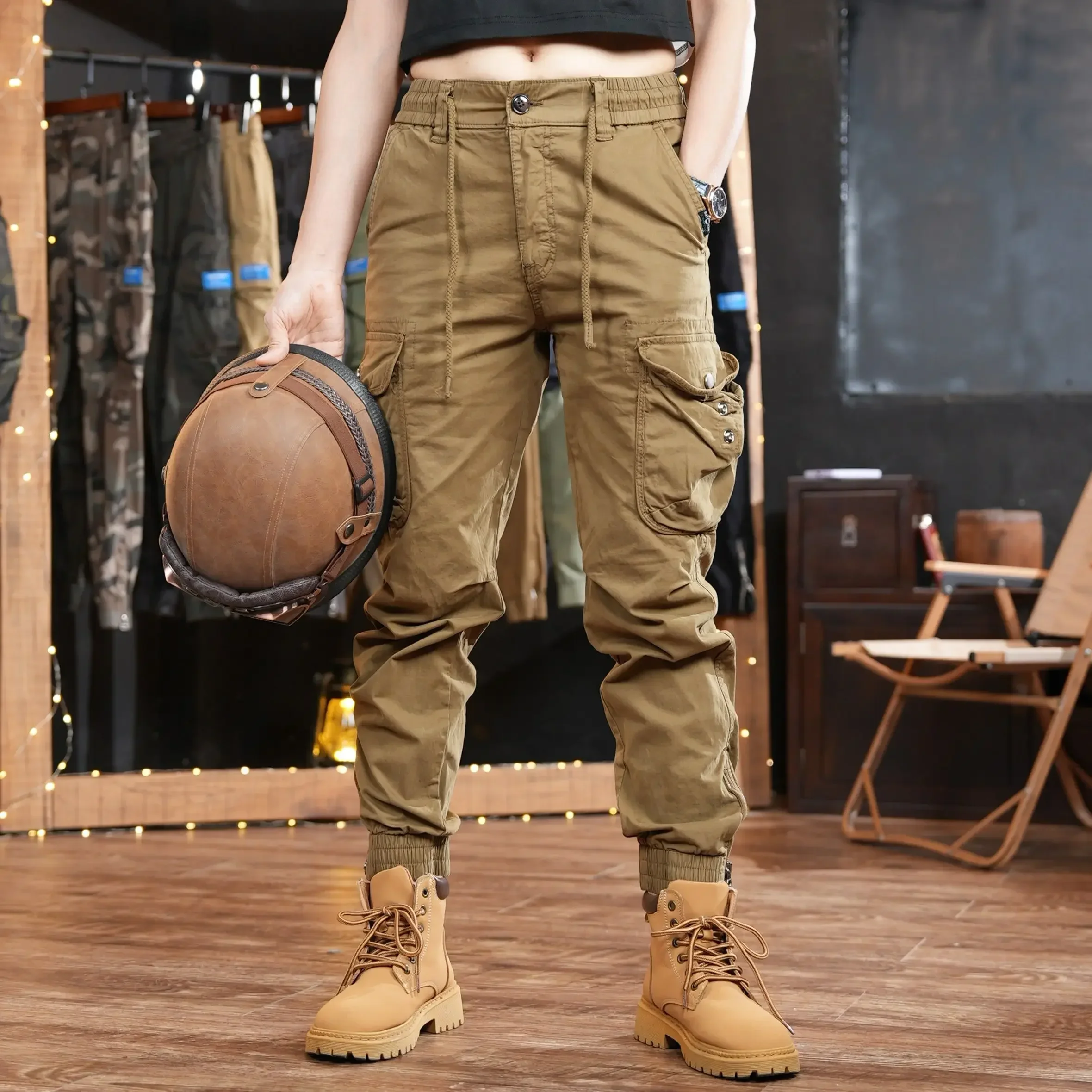 Multi bolso ao ar livre calças - Street Fashion Harajuku avaliação e preço